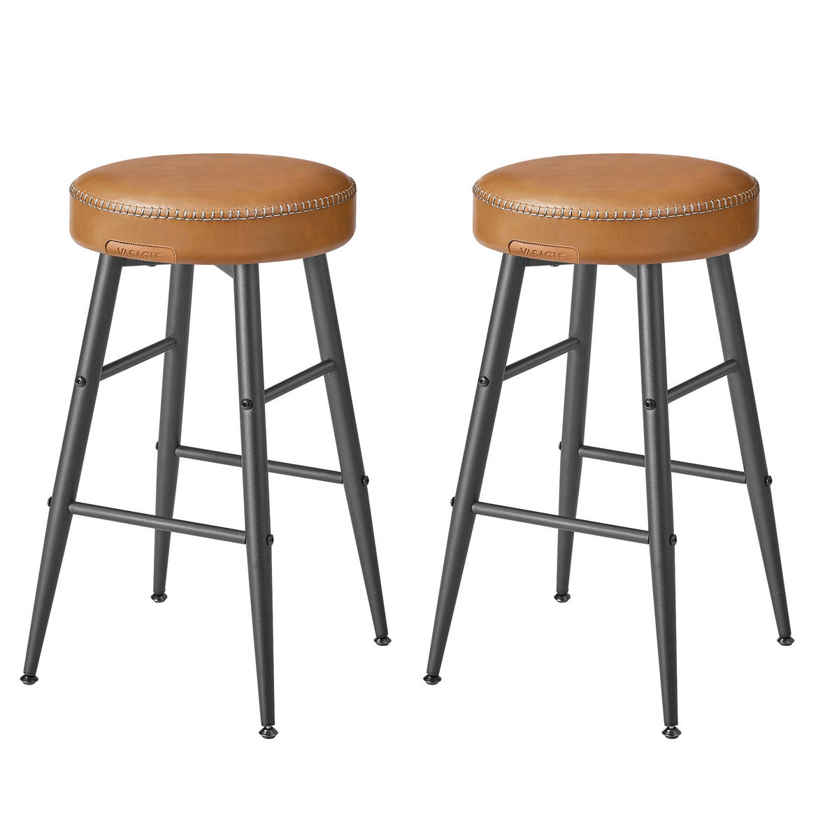 BARHOCKER-SET in Braun, Schwarz  - Schwarz/Braun, MODERN, Textil/Metall (49,5/63/49,5cm) - MID.YOU