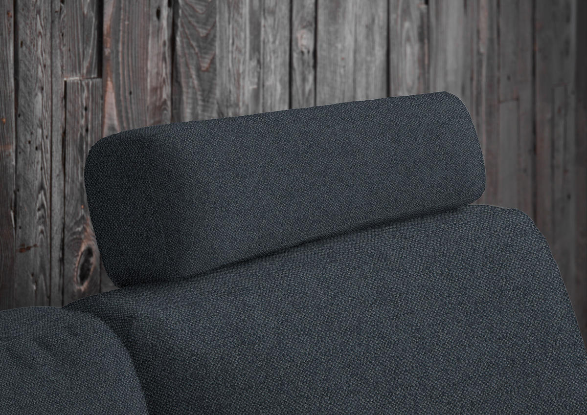 3-SITZER-SOFA in Flachgewebe Anthrazit  - Anthrazit/Schwarz, Design, Textil/Metall (226/89/97cm) - Pure Home Lifestyle
