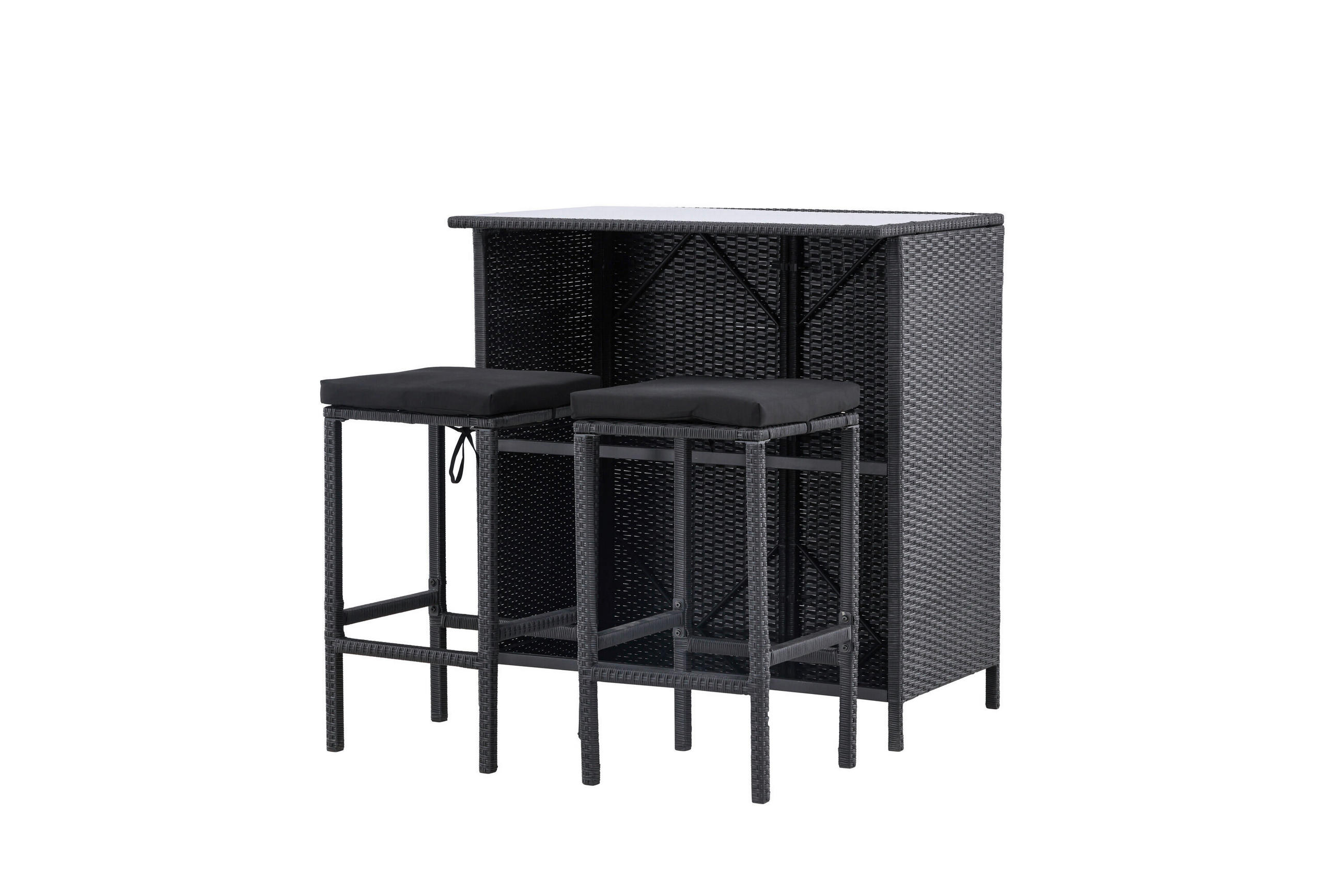 TRÄDGÅRDSBAR SET 5 delar    - svart, Modern, metall/textil (100/60/105cm) - Gardenson