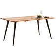 ESSTISCH 160/90/76 cm Echtholz  Holz, Metall rechteckig Schwarz, Akaziefarben  - Schwarz/Akaziefarben, Natur, Holz/Metall (160/90/76cm) - Carryhome