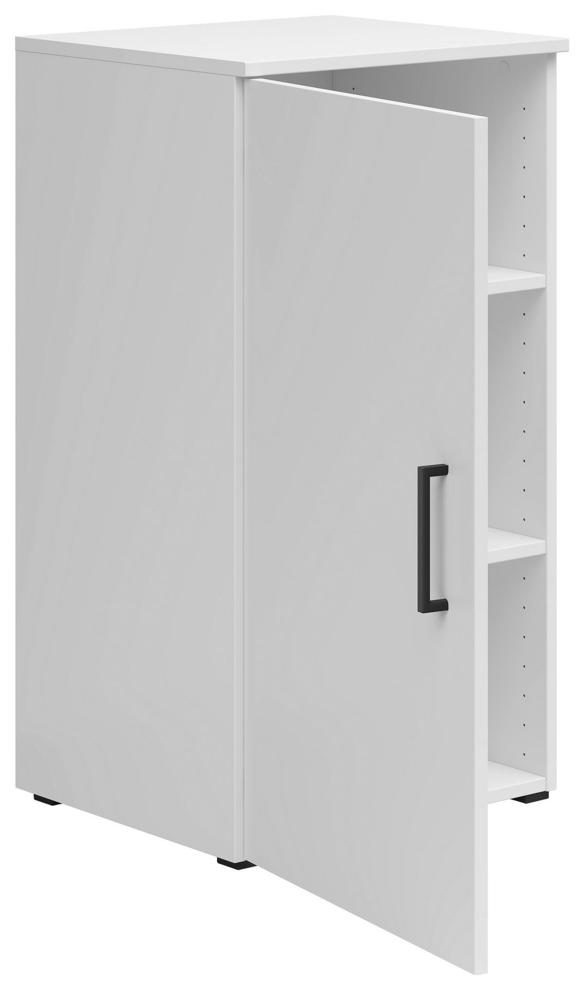 KOMODA, bela  - črna/bela, Moderno, umetna masa/leseni material (45/83/40cm) - Carryhome