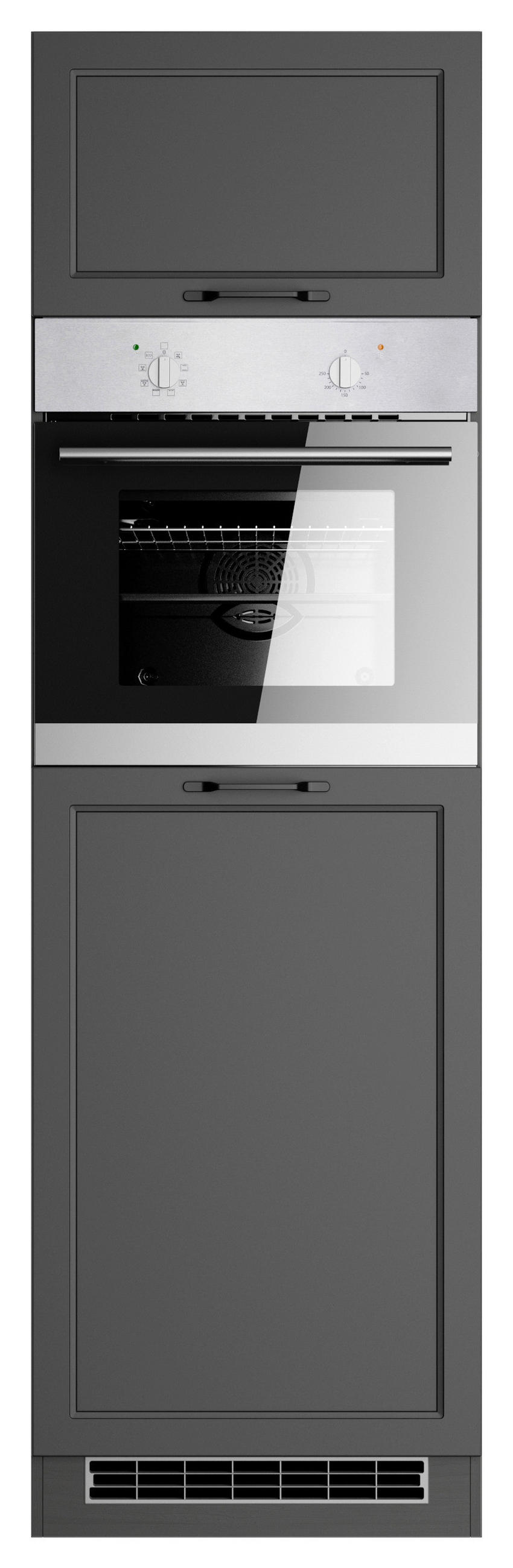 GERÄTEUMBAUSCHRANK 60/200/60 cm  in Grau  - Schwarz/Grau, LIFESTYLE, Holzwerkstoff/Metall (60/200/60cm) - Held
