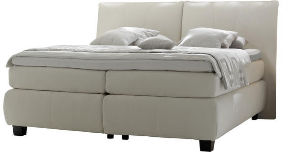 BOXSPRINGBETT 180/200 cm in Weiß - Alufarben/Weiß, KONVENTIONELL, Textil/Metall (180/200cm) - Dieter Knoll
