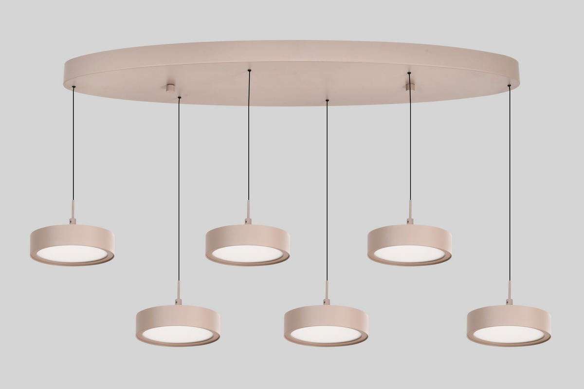 LED-HÄNGELEUCHTE Valensole 117,5/150/36,5 cm  - Sandfarben, Design, Metall (117,5/150/36,5cm)