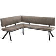 ECKBANK 140/180 cm  in Schwarz, Hellbraun  - Hellbraun/Schwarz, MODERN, Textil/Metall (140/180cm) - Cantus