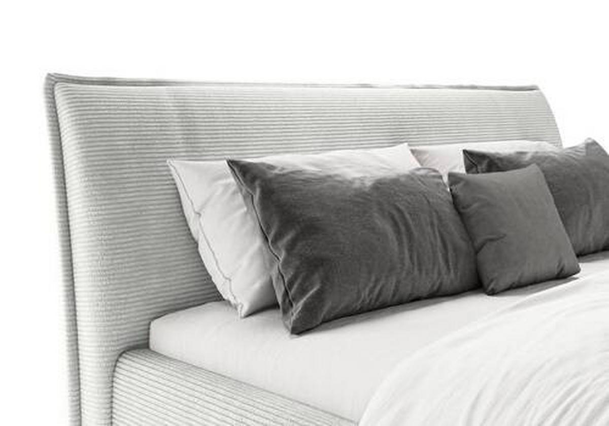 POLSTERBETT 180/200 cm  in Hellgrau  - Hellgrau/Schwarz, Design, Textil/Metall (180/200cm) - Lomoco