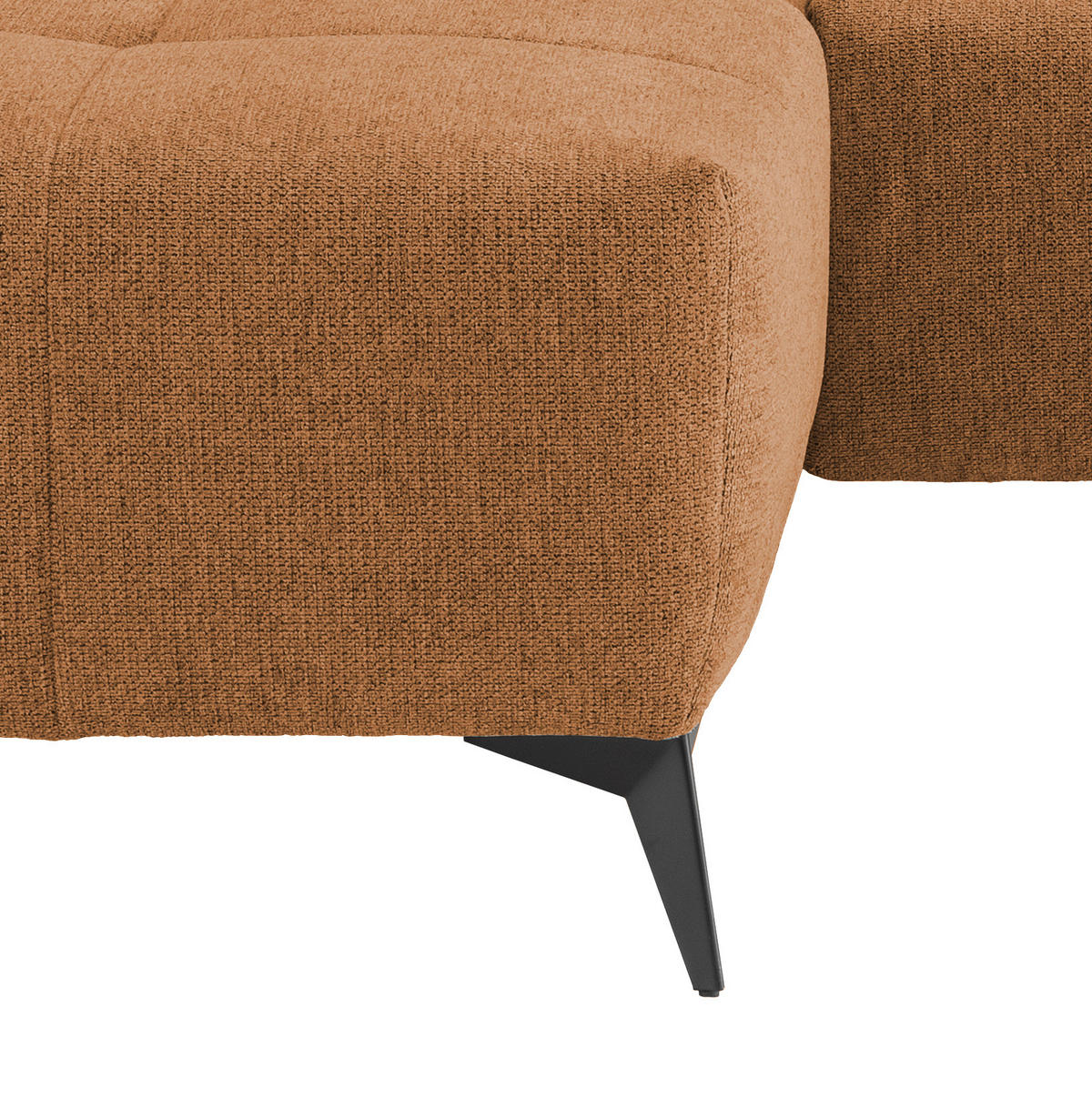 ECKSOFA in Chenille Currygelb  - Currygelb/Schwarz, Modern, Textil/Metall (180/258cm) - Livetastic