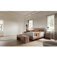 BOXSPRINGBETT 180/200 cm  in Hellbraun, Greige  - Hellbraun/Greige, Design, Textil/Metall (180/200cm) - Johann Jakob