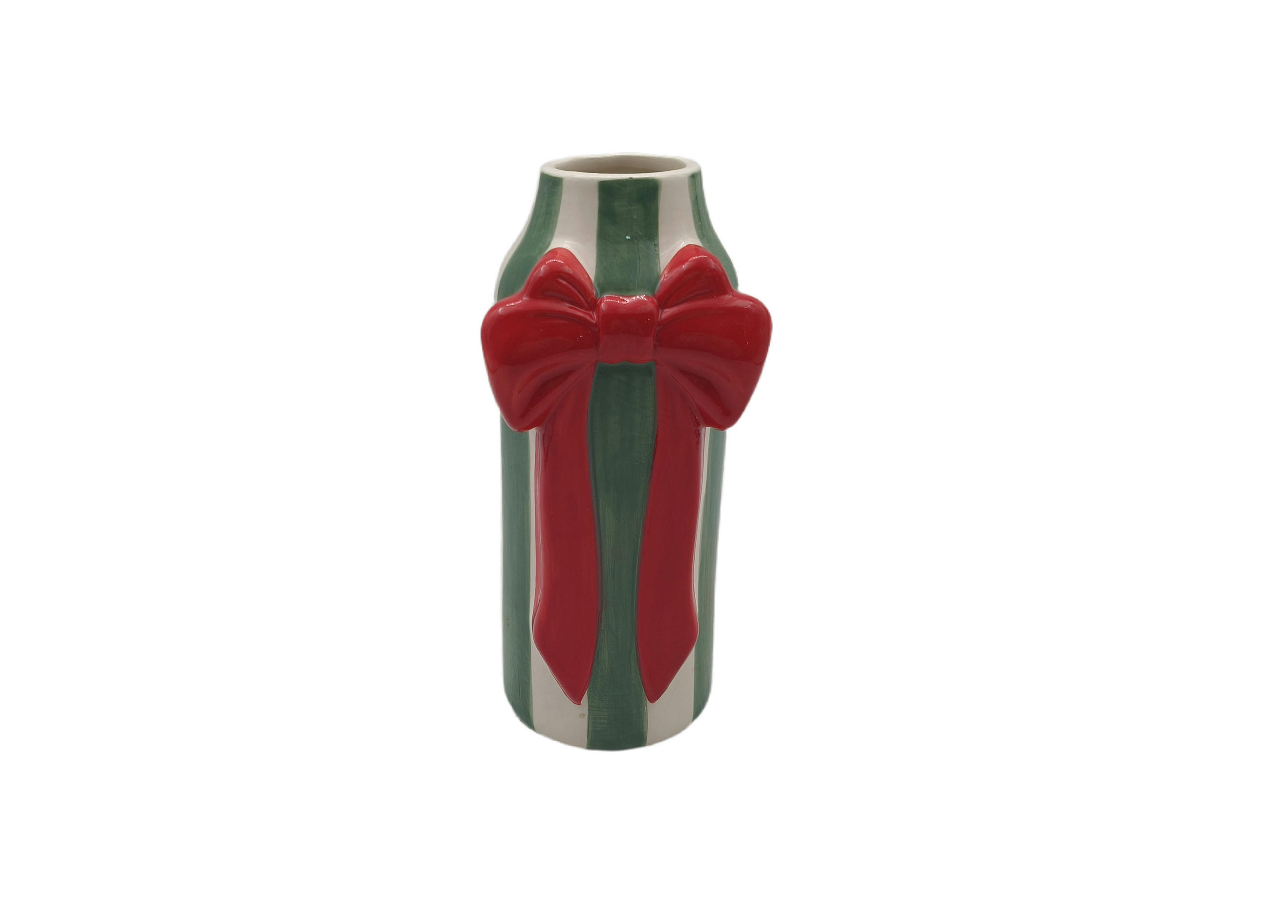 VÁZA, keramika, 21.4 cm - jadeitovozelená/biela s vysokým leskom, Lifestyle, keramika (9,9/22,8/10cm) - X-Mas