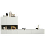 WOHNWAND  in Weiß  348,8/136,3/37,1 cm  - Schwarz/Weiß, Design, Glas/Keramik (348,8/136,3/37,1cm) - Dieter Knoll