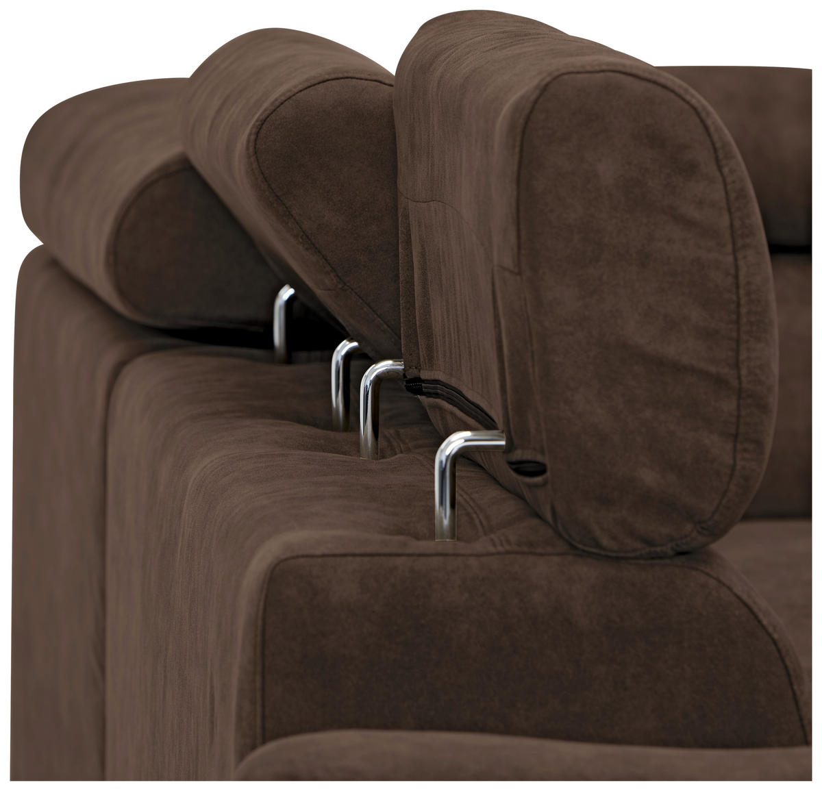 ECKSOFA Dunkelbraun Lederlook  - Dunkelbraun/Schwarz, Design, Kunststoff/Textil (263/230cm) - Hom`in
