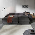 ECKSOFA Dunkelgrau Cord  - Dunkelgrau/Schwarz, MODERN, Kunststoff/Textil (180/300cm) - Carryhome