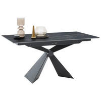 ESSTISCH in Metall, Keramik 160/90/75 cm  - Schwarz, Design, Keramik/Metall (160/90/75cm) - Dieter Knoll