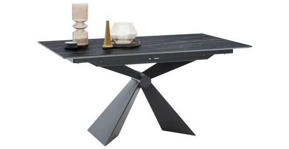 ESSTISCH in Metall, Keramik 198/98/75 cm  - Dunkelgrau/Schwarz, Design, Keramik/Metall (198/98/75cm) - Dieter Knoll