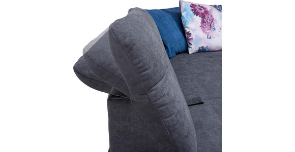 ECKSOFA Dunkelblau Chenille  - Chromfarben/Dunkelblau, Design, Textil (242/313cm) - Xora