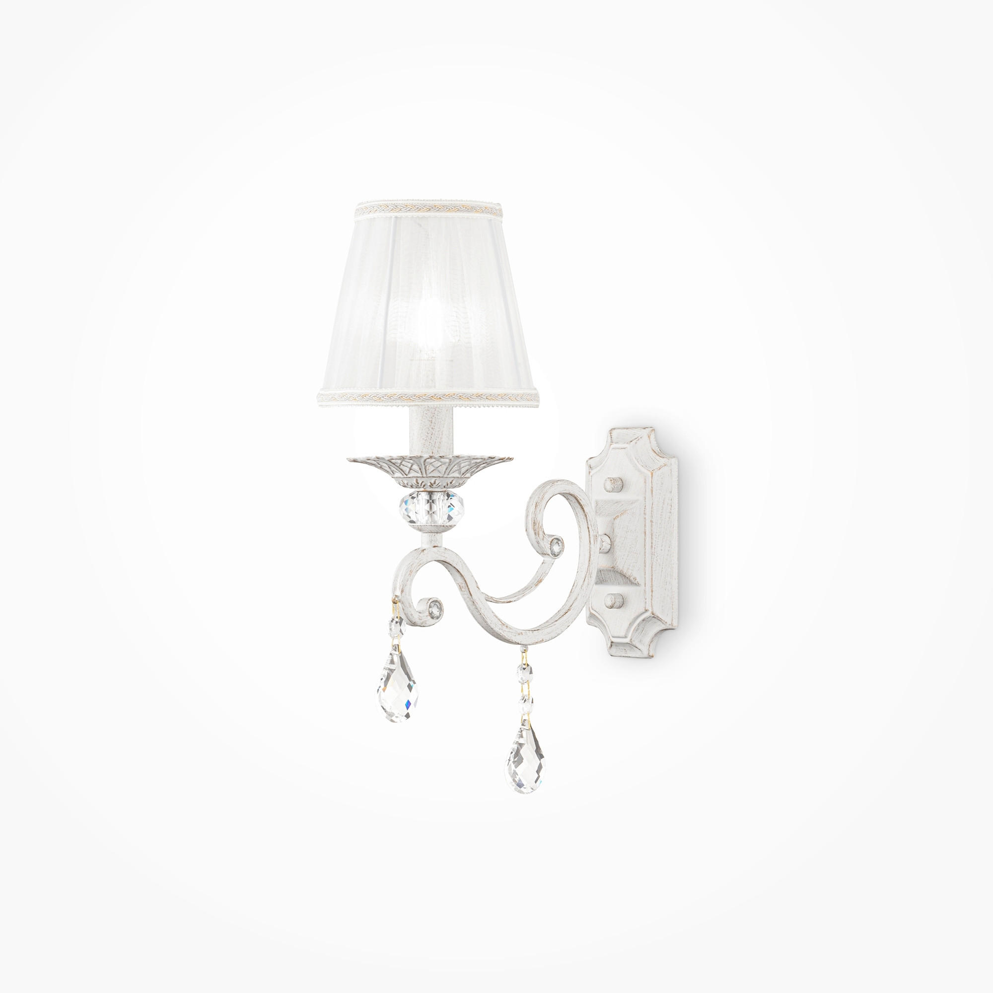STENSKA SVETILKA  Elegant 40 W   230 V E14 - zlate barve/bela, Trend, kovina/tekstil (12/39/27cm) - MAYTONI