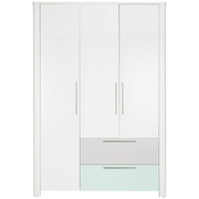 BABYKLEIDERSCHRANK Amy - Weiß/Grau, Trend, Holzwerkstoff (136/200/53cm) - My Baby Lou
