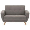 2-SITZER-SOFA in Flachgewebe Grau  - Naturfarben/Grau, Design, Holz/Textil (136/85/82cm) - Max Winzer