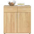 KOMMODE Wildeiche furniert, teilmassiv Eichefarben - Chromfarben/Eichefarben, Design, Holz/Kunststoff (84/87/39cm)