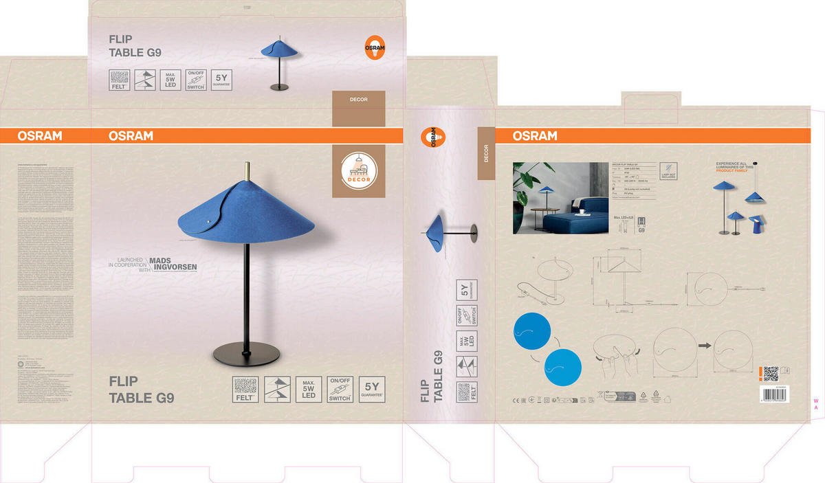 TISCHLEUCHTE 35/52 cm   - Blau, Basics, Glas/Textil (35/52cm) - Osram
