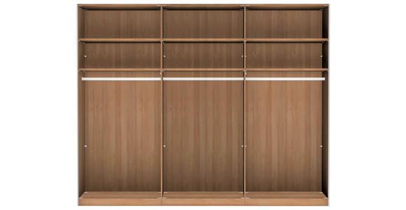 SCHWEBETÜRENSCHRANK 250/217/67 cm 3-türig Buchefarben, Champagner - Champagner/Buchefarben, Natur, Glas/Holz (250/217/67cm) - Linea Natura