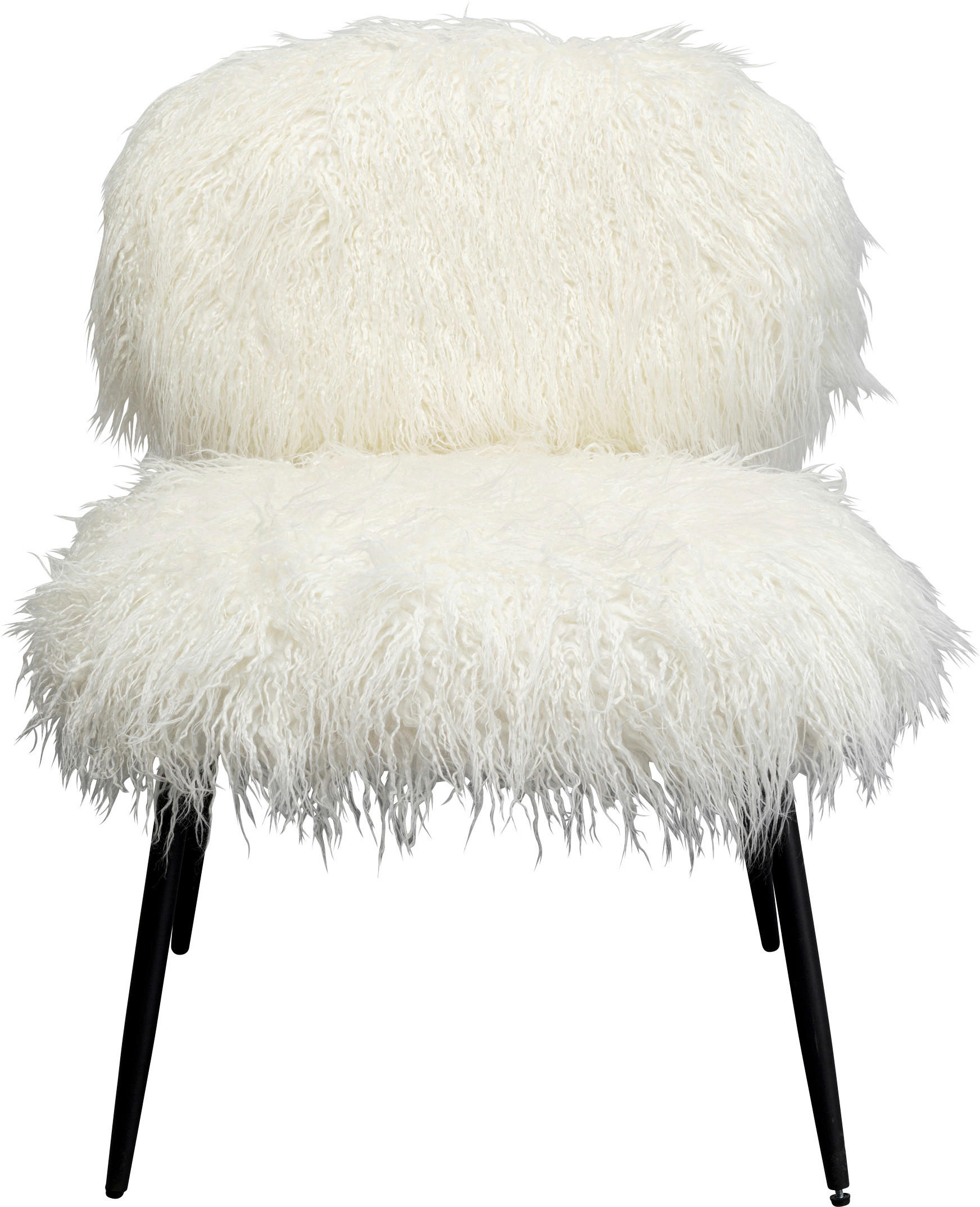 STUHL Schwarz, Weiß  - Schwarz/Weiß, Design, Fell/Metall (63/78/67cm) - Kare-Design