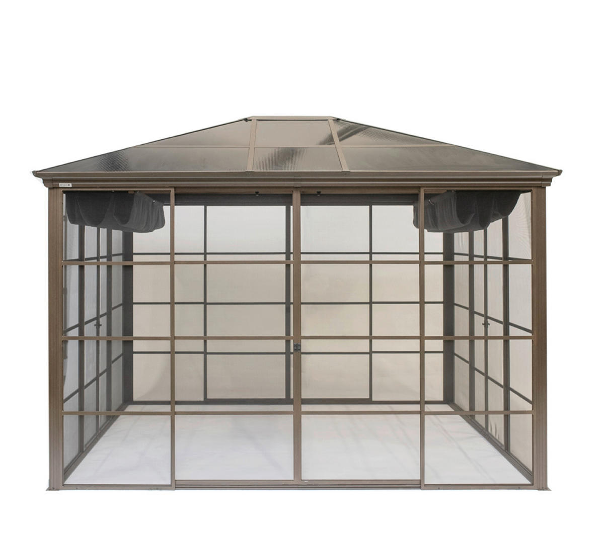PAVILLON 362/283/297 cm Aluminium  - Bronzefarben, Basics, Kunststoff/Metall (362/283/297cm)