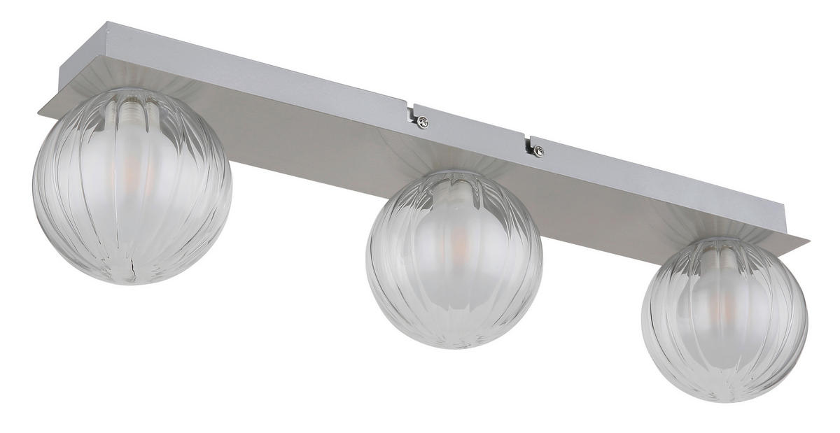BADEZIMMER-DECKENLEUCHTE    50/10/12,5 cm  - Klar, Konventionell, Glas/Metall (50/10/12,5cm) - Globo