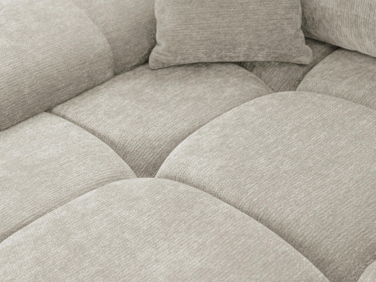 ECKSOFA  in Chenille Greige  - Chromfarben/Greige, KONVENTIONELL, Kunststoff/Textil (183/290cm) - Xora
