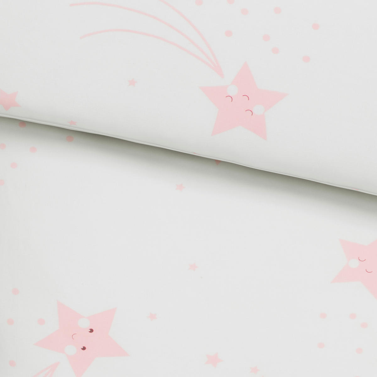 BABYBETTWÄSCHESET 100/135 cm  - Weiss/Rosa, Basics, Textil (100/135cm) - My Baby Lou