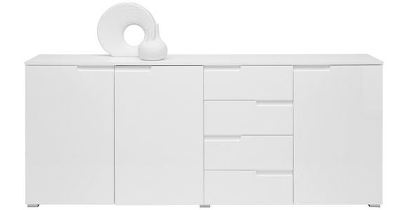 SIDEBOARD Weiß, Weiß Hochglanz  - Weiß Hochglanz/Silberfarben, Design, Holzwerkstoff/Kunststoff (195/80/38cm) - Carryhome