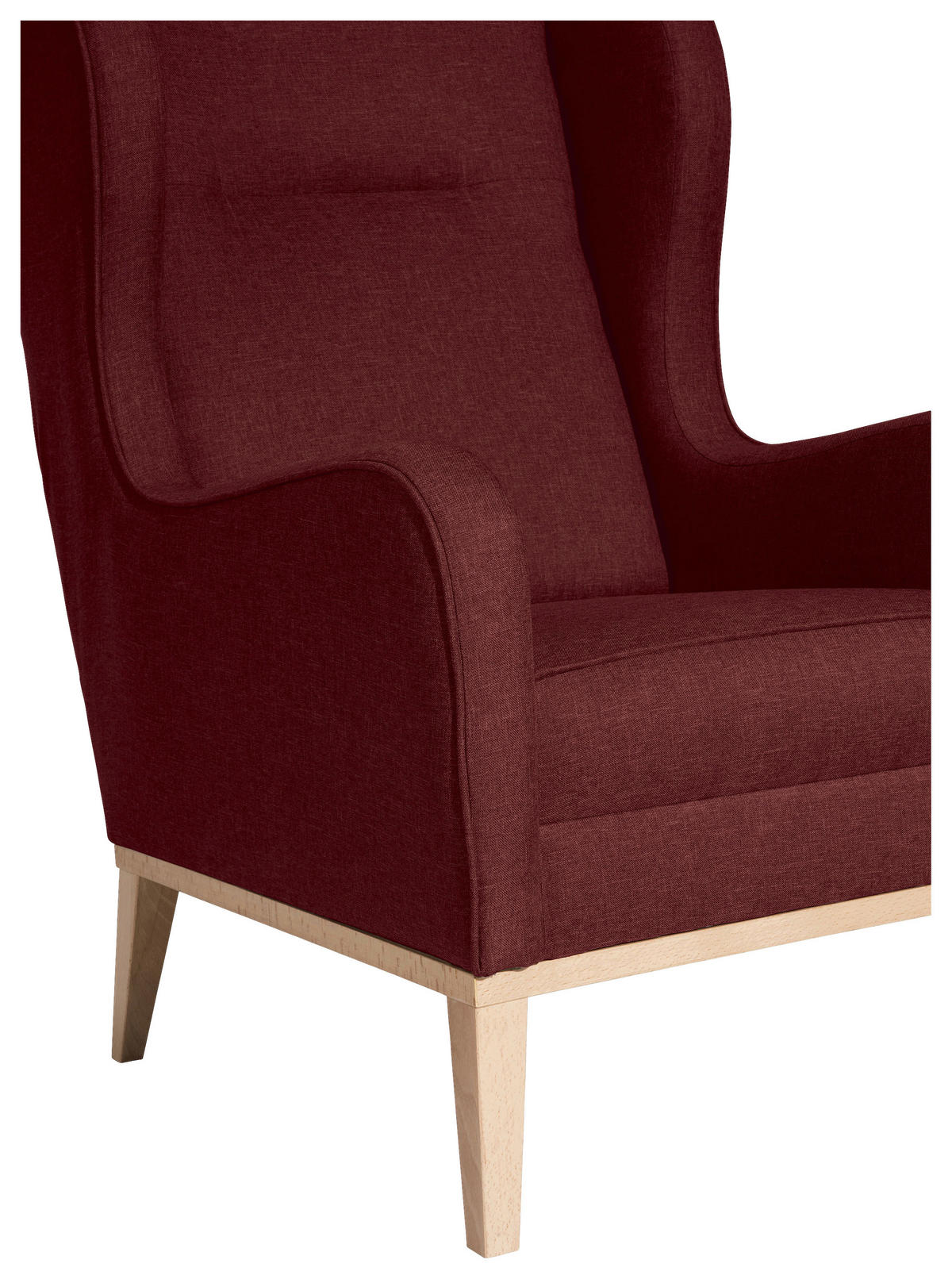 OHRENSESSEL in Flachgewebe Rot  - Rot/Naturfarben, KONVENTIONELL, Holz/Textil (66/104/78cm) - Max Winzer