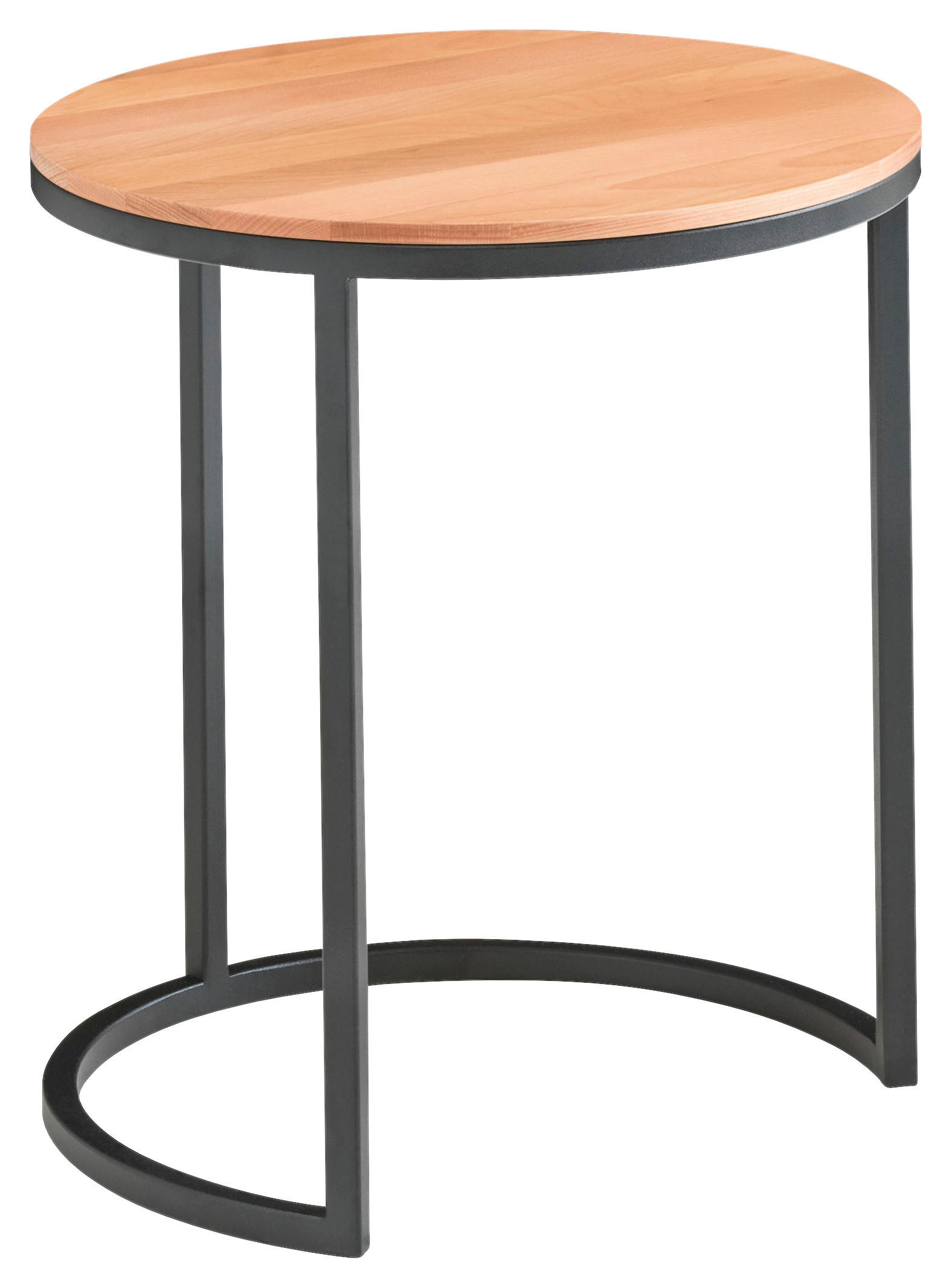 BEISTELLTISCH in Holz 39/39/51 cm  - Buchefarben/Schwarz, Design, Holz/Metall (39/39/51cm) - Johann Jakob