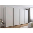 SCHWEBETÜRENSCHRANK  in Weiß  - Alufarben/Weiß, Basics, Holzwerkstoff/Metall (400/223/68cm) - Novel