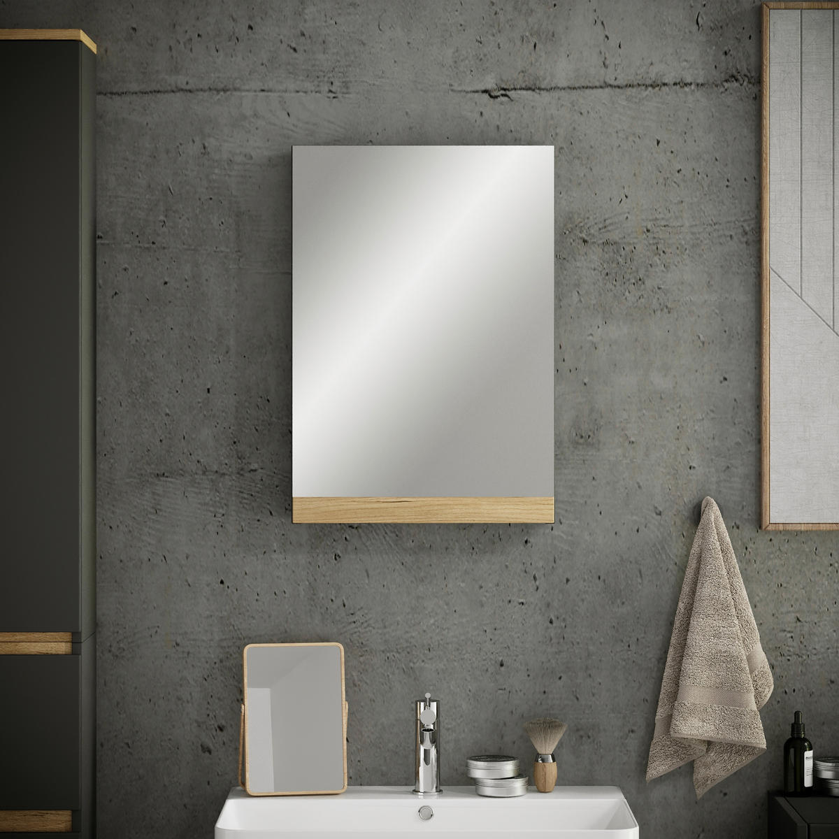 SPIEGELSCHRANK 40/58/12 cm  - Honigeiche/Anthrazit, Trend, Glas/Holzwerkstoff (40/58/12cm) - MID.YOU