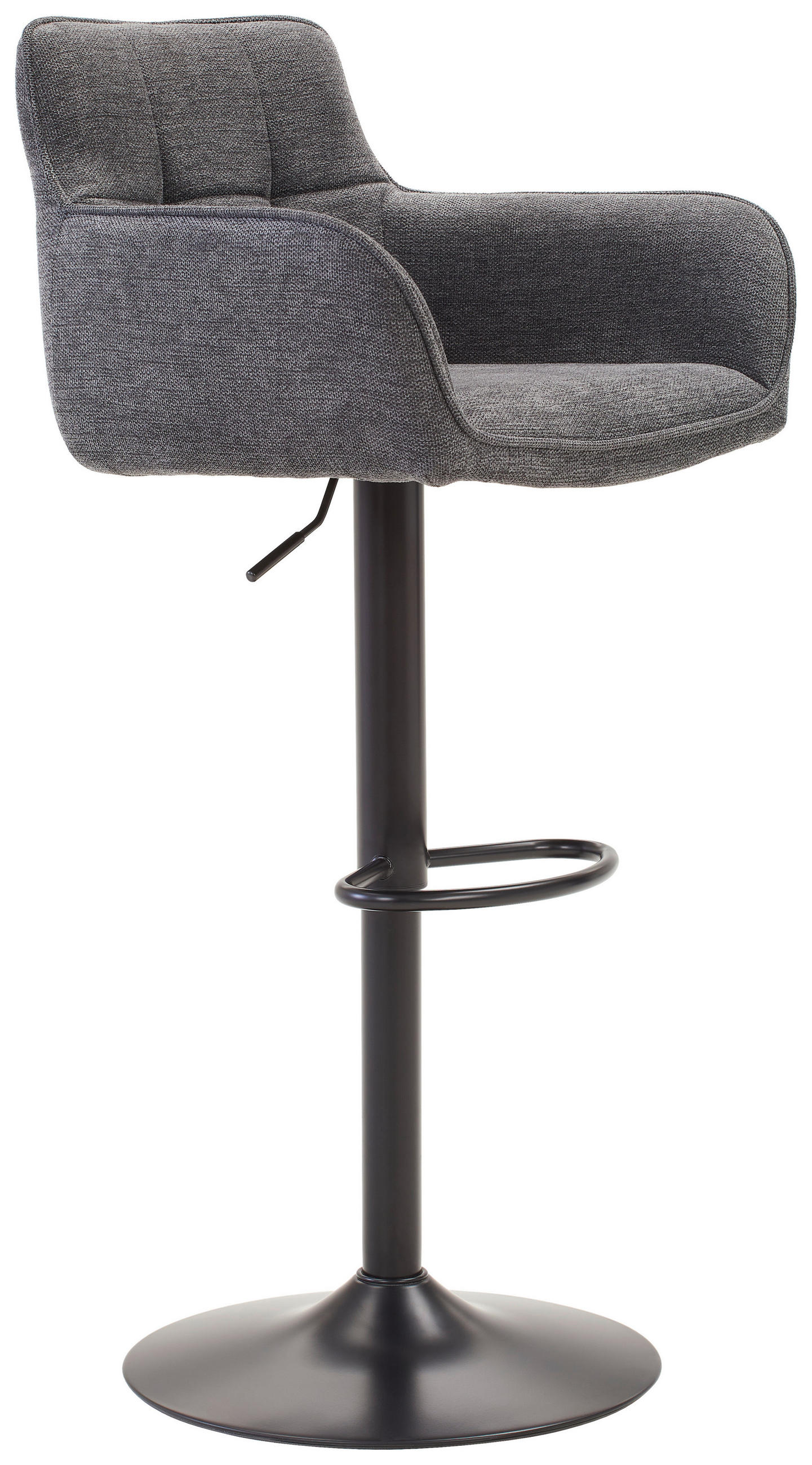 BARHOCKER in Metall, Textil Grau, Schwarz - Schwarz/Grau, MODERN, Textil/Metall (54,5/111,5/51,5cm) - Livetastic