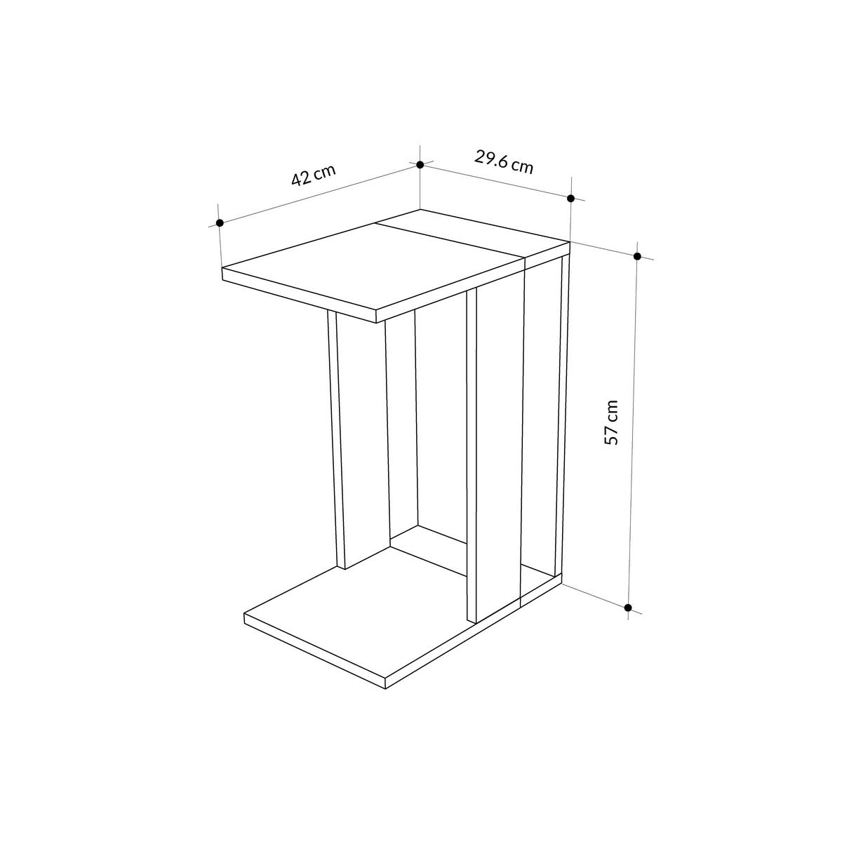 SOFFBORD - vit/ekfärgad, Design, trämaterial (30/57/40cm) - Livetastic
