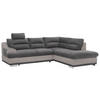 ECKSOFA in Velours Hellgrau, Anthrazit  - Chromfarben/Anthrazit, Konventionell, Textil/Metall (264/217cm) - MID.YOU