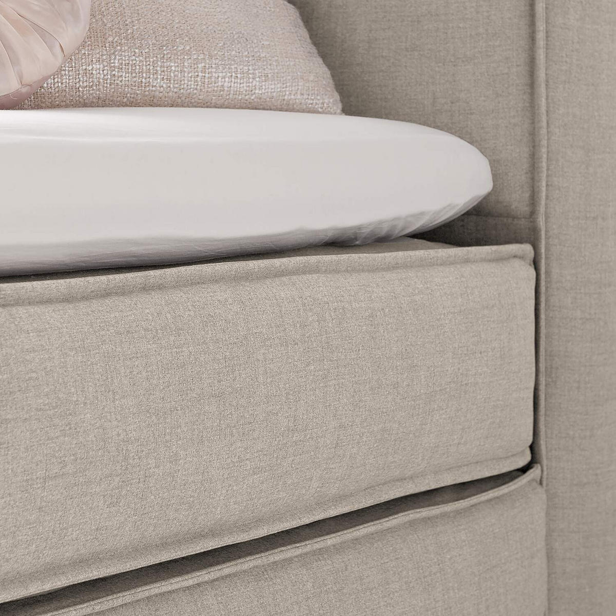 BOXSPRINGBETT 240/200 cm  in Beige  - Beige, Design, Textil (240/200cm) - home24