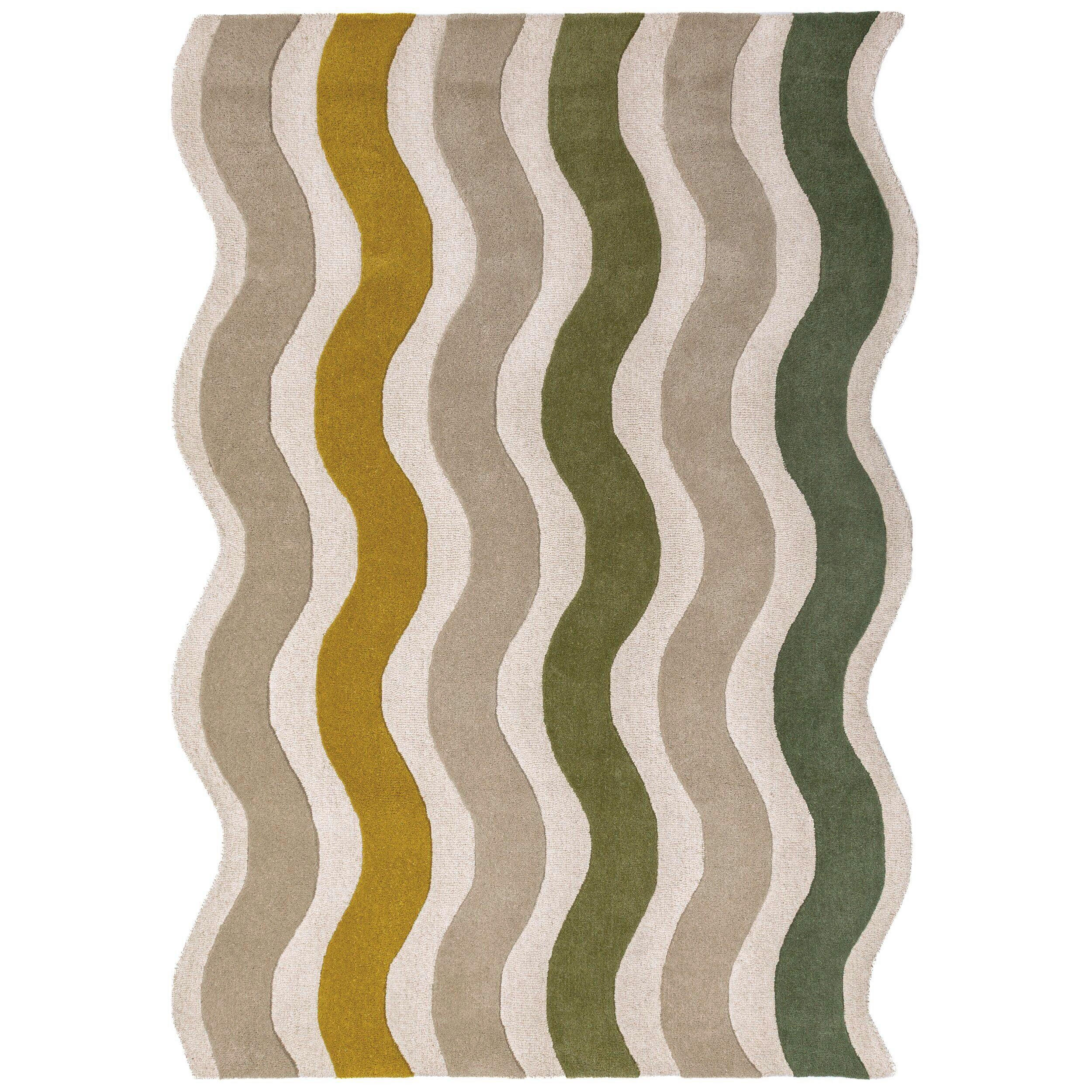 WOLLTEPPICH 200/290 cm Cascade Grün organisch  - Grün, Basics, Textil (200/290cm) - Flair Rugs