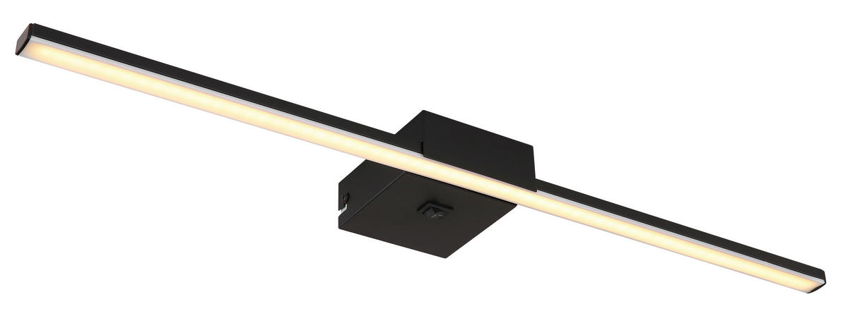 APLICĂ DE PERETE PENTRU BAIE - opal/negru, Basics, plastic/metal (61,5/11/3,7cm) - Globo