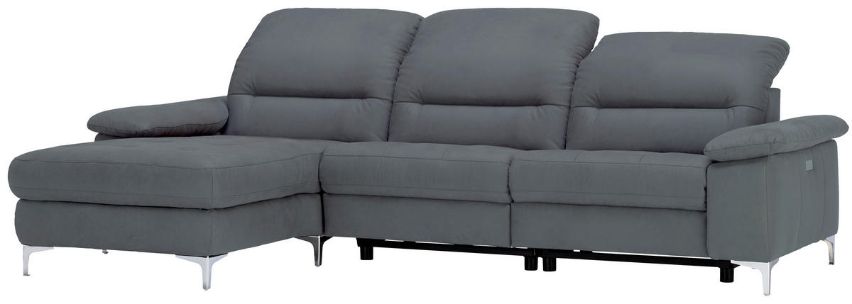 ECKSOFA Anthrazit Mikrofaser  - Anthrazit, Design, Textil (184/280cm) - Pure Home Comfort