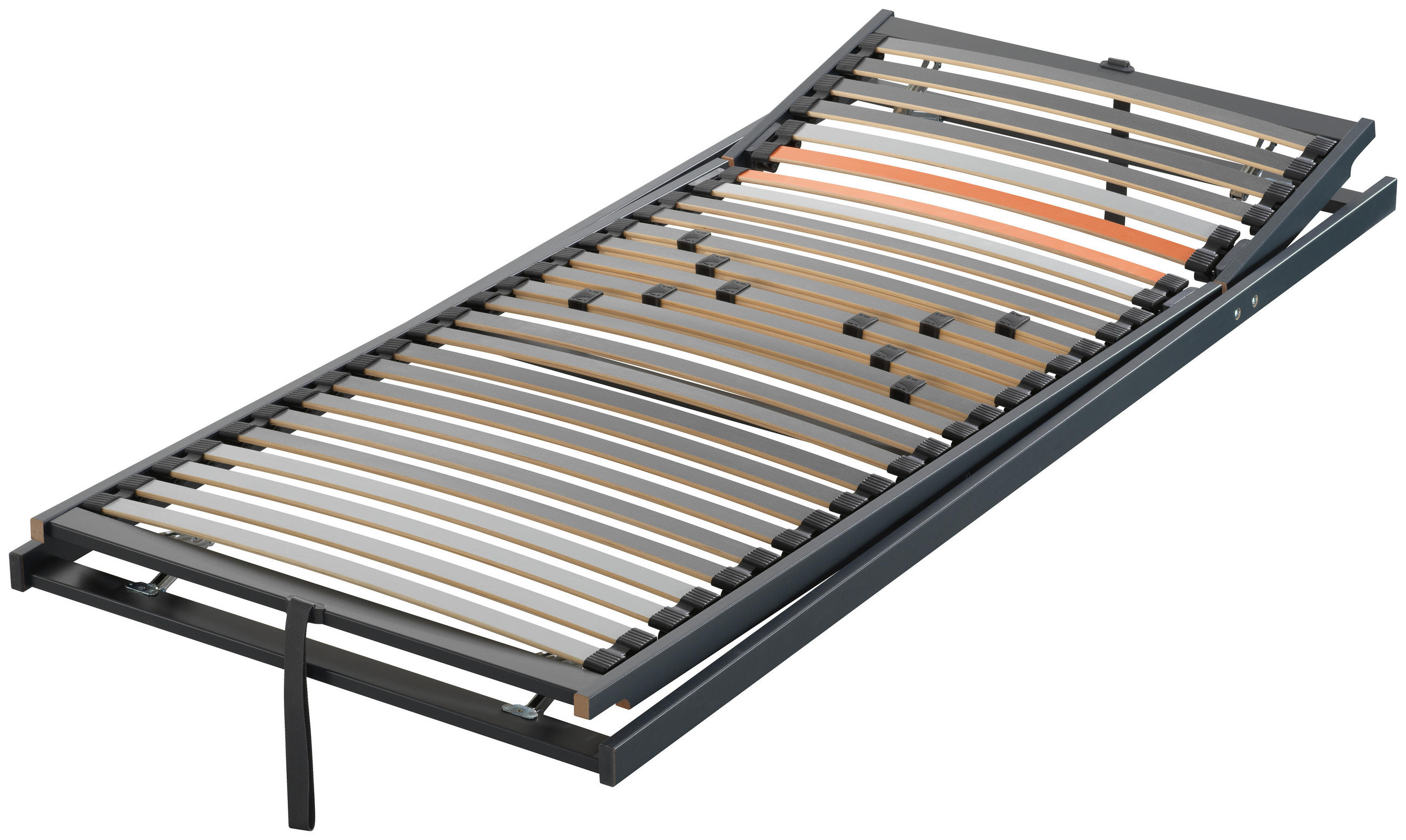 LATTENROSTSET 180/200 cm Kopfteil, Fußteil verstellbar,  - Anthrazit/Orange, Basics, Holz (180/200cm) - Dieter Knoll