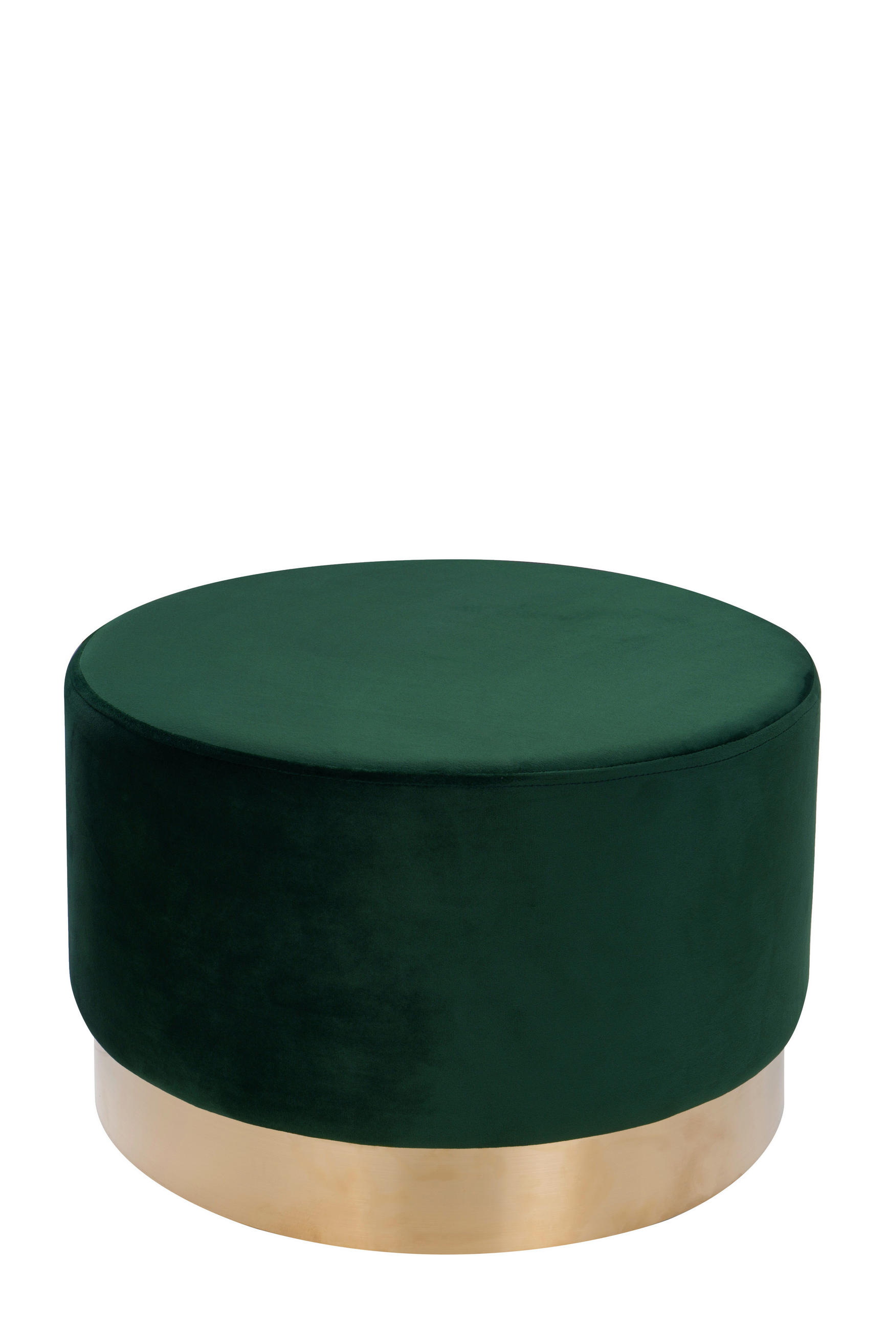 HOCKER in Holz, Textil, Holzwerkstoff Dunkelgrün  - Dunkelgrün/Goldfarben, Basics, Holz/Holzwerkstoff (55/43cm) - Kayoom