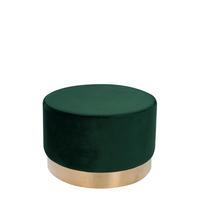 HOCKER Samt Kiefer Dunkelgrün  - Dunkelgrün/Goldfarben, Basics, Holz/Textil (55/43cm) - Kayoom