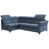 Ecksofa inkl. Funktionen Blau Webstoff  - Blau/Schwarz, KONVENTIONELL, Textil/Metall (177/272cm) - Stylife
