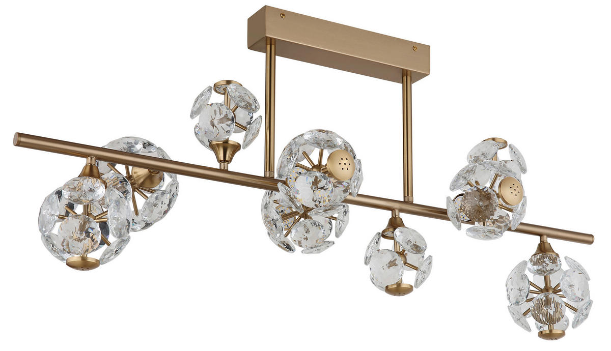 LED SVJETILJKA STROPNA VIRINA  - prozirno/zlatne boje, Konvencionalno, staklo/metal (101/34,5/34,5cm) - Globo