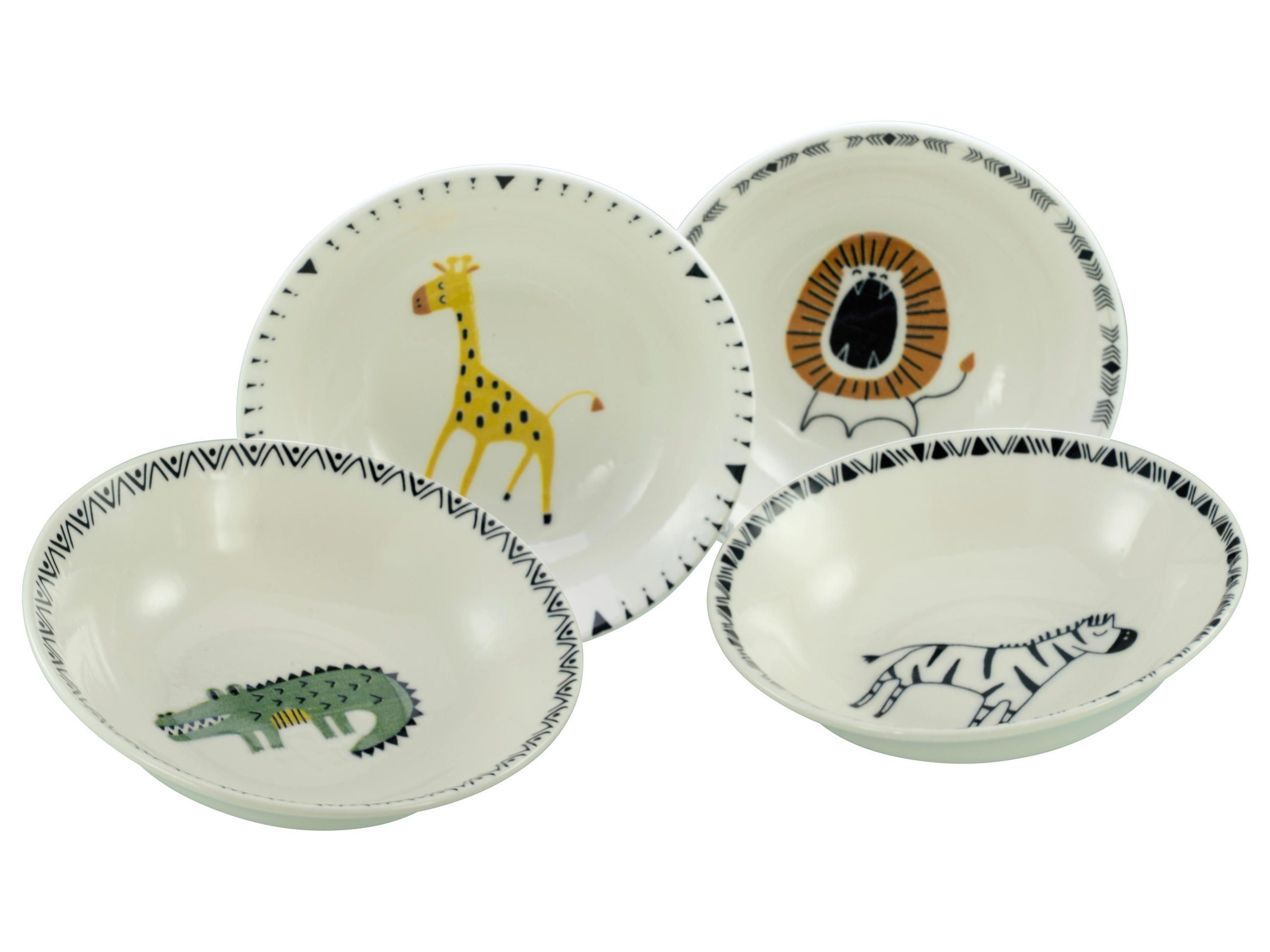 KINDERSCHÜSSEL Safari Bunt Steinzeug  - Multicolor/Grauweiß, Basics, Keramik - Creatable