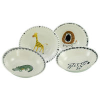 KINDERSCHÜSSEL Safari Bunt Steinzeug  - Multicolor/Grauweiß, Basics, Keramik - Creatable