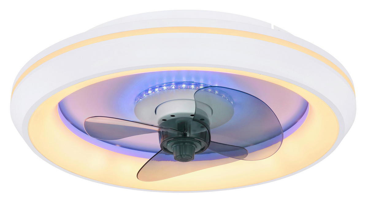 STROPNI VENTILATOR   //2700-6500 K// - siva/bela, Basics, kovina/umetna masa (45/13cm) - Globo